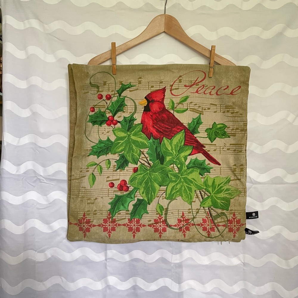 Newport Seasonal Holiday Cardinal Accent Pillow Slip Cover (set of 2)